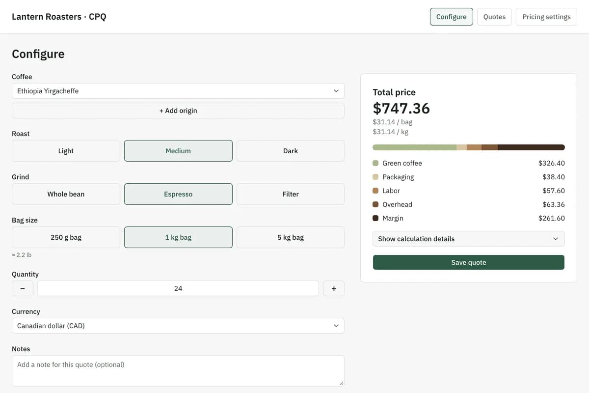 CPQ (Configure, Price, Quote)